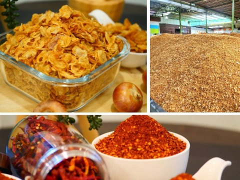 ผลิตหอมเจียว กระเทียมเจียว พริกป่น ราคาไม่เเพง